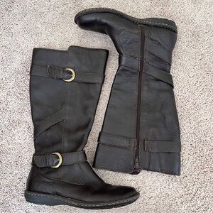 B.O.C Austin Flat Knee-High Comfort Boots Dark Brown 7.5 Moto Boho